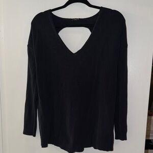 Express Black V-Neck Sweatshirt